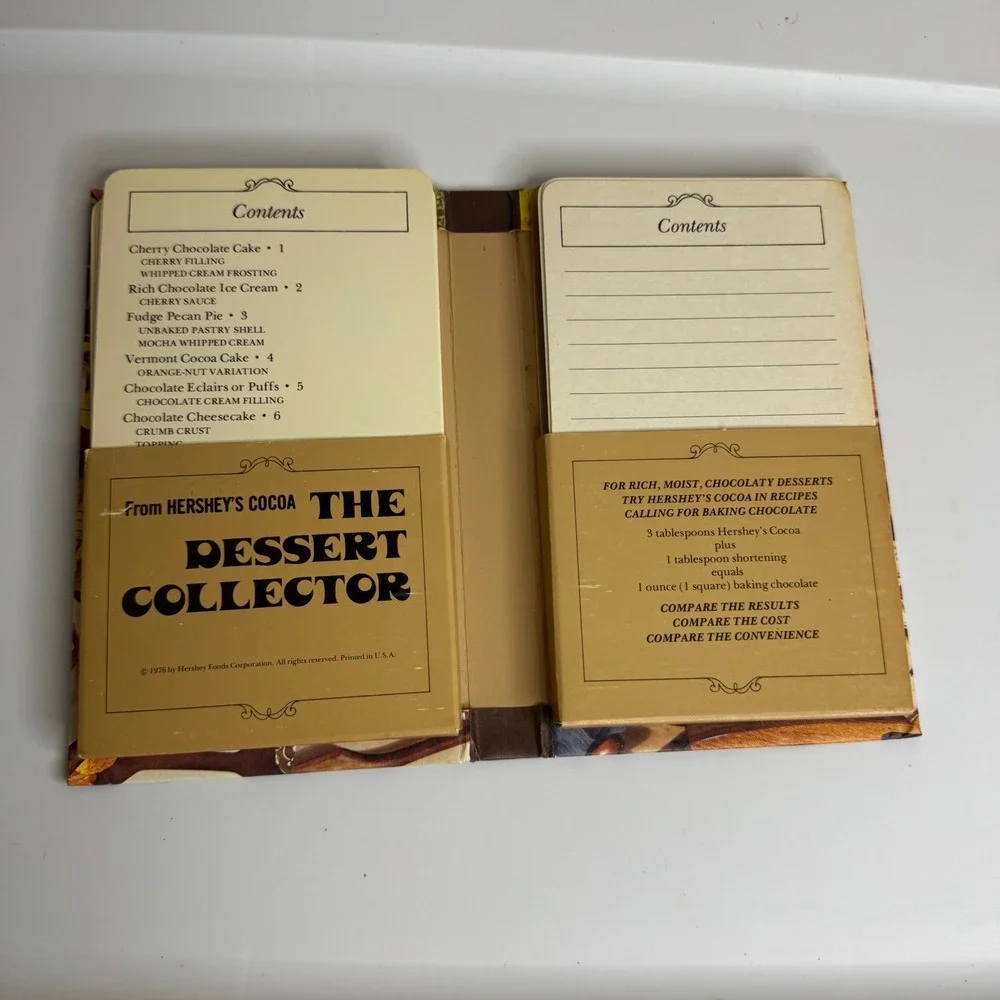 Vintage 1976 Hersheys Cocoa The Dessert Collector Recipe Card Box Set 29 Cards